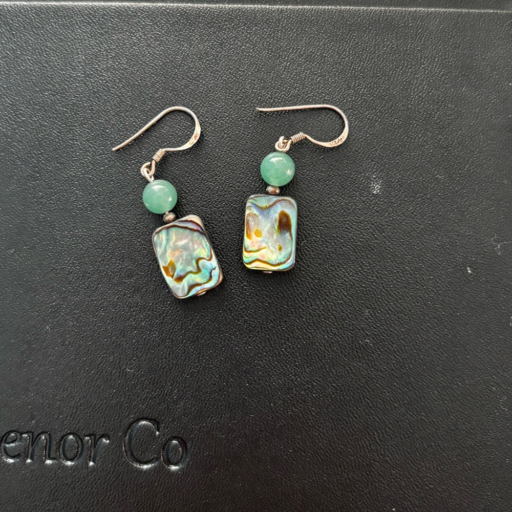 Opal Beaded Dangly Earrings